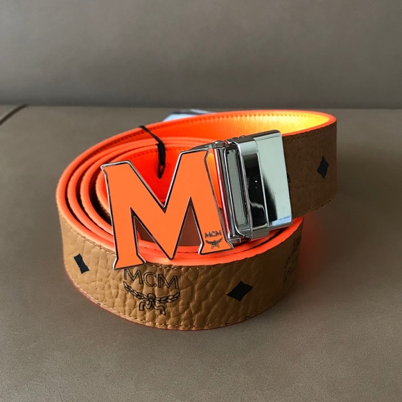orange mcm belt